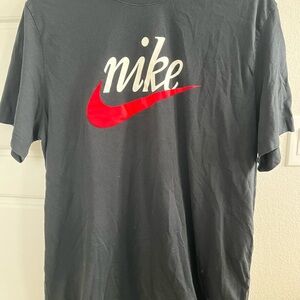 Nike Men's Charcoal Tee with Red Swoosh